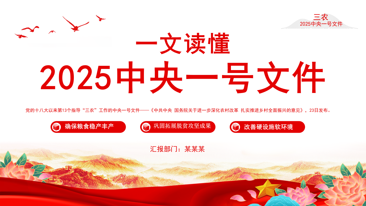读懂2025中央一号党课ppt课件